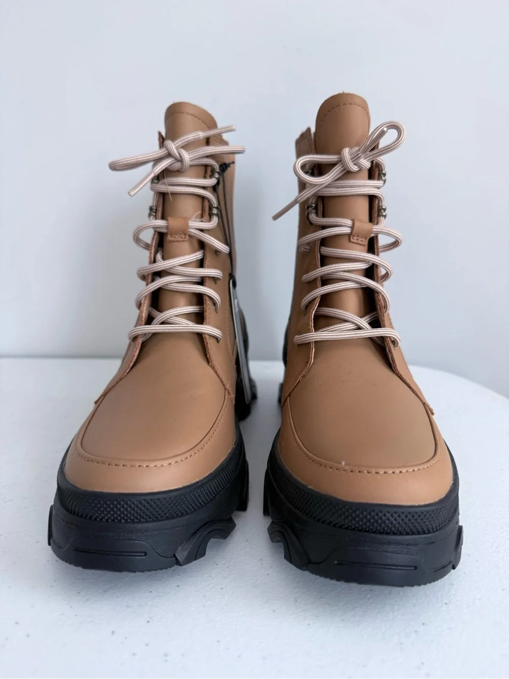 SOREL Brex Waterproof Leather Lace Lug Sole Boots Tawny Buff 7 NWT Winter
